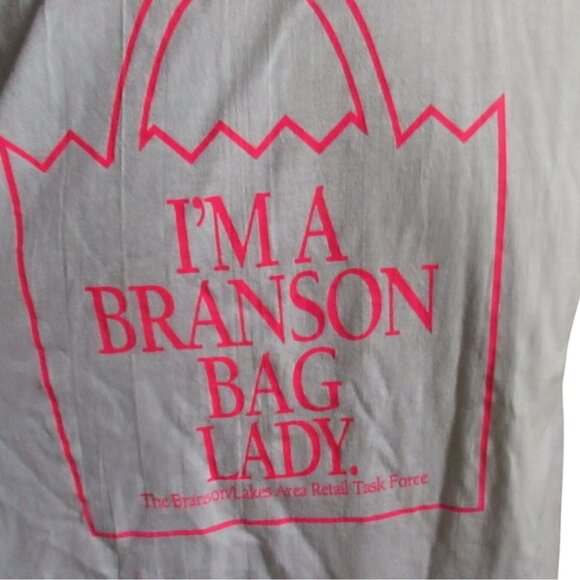 Branson MO Vintage Men's T-shirt Large Single Stitch hanes 1990's Bag Lady USA - Picture 3 of 8